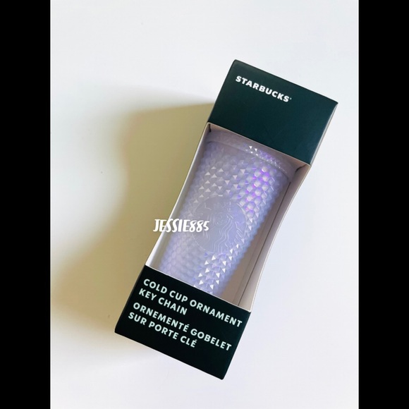 NEW - Keychain❄️Starbucks 2021❄️Icy White lilac studded keychain & ornament
